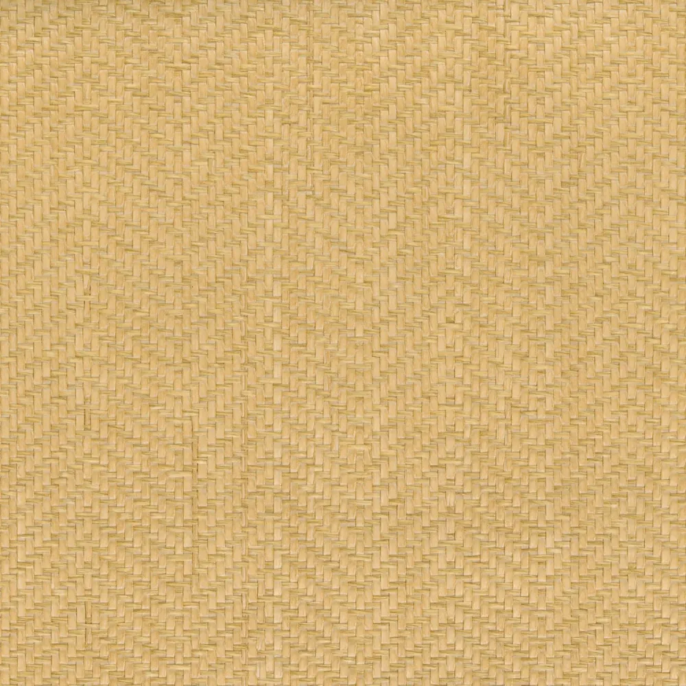 Tapeta papierowa strukturalna w jodełkę imitująca rafię KASANE - NATUREL BEIGE ciemnobeżowy
