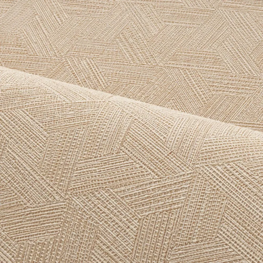 Tapeta strukturalna geometryczna inspirowana liśćmi bananowca LINDU - TRAVERTIN beżowy