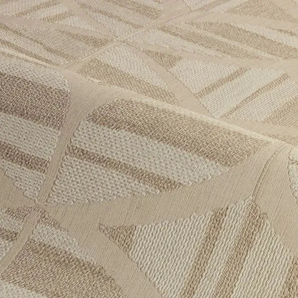 Tapeta strukturalna imitująca haft z geometrycznym wzorem FILANDRA beżowy