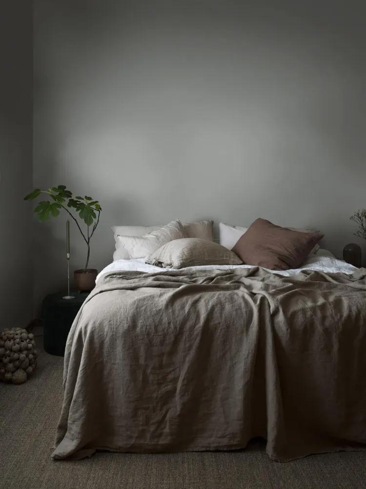Tapeta strukturalna imitująca len LINEN - CLOUDY niebiesko-szary