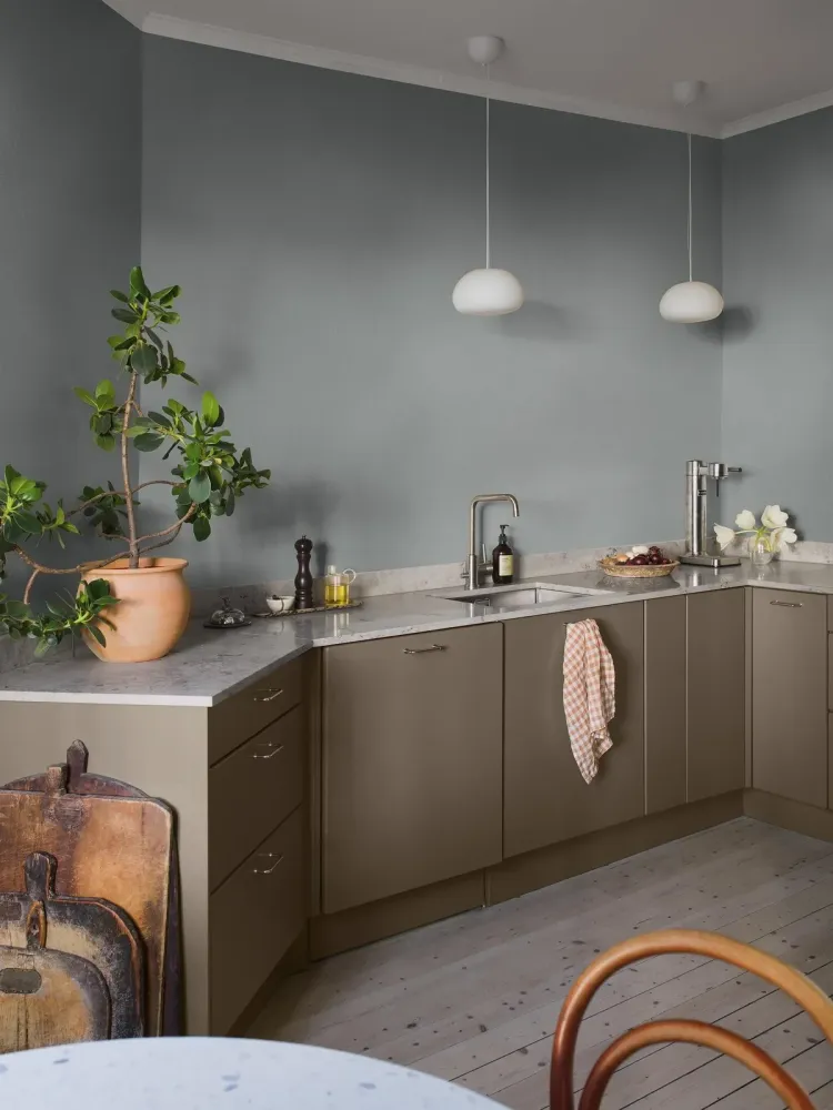 Tapeta strukturalna imitująca len LINEN - CLOUDY niebiesko-szary