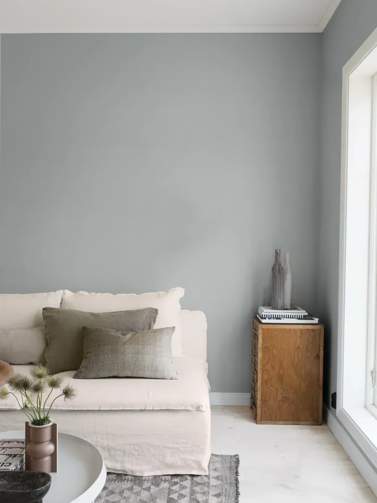 Tapeta strukturalna imitująca len LINEN - CLOUDY niebiesko-szary