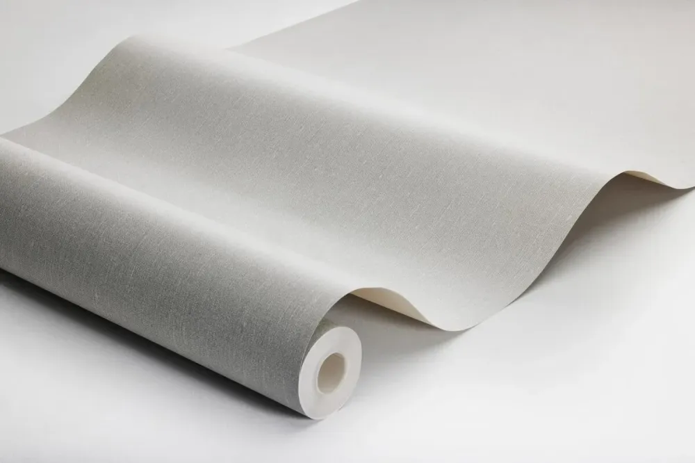 Tapeta strukturalna imitująca len LINEN - DOVE GREY gołębi szary