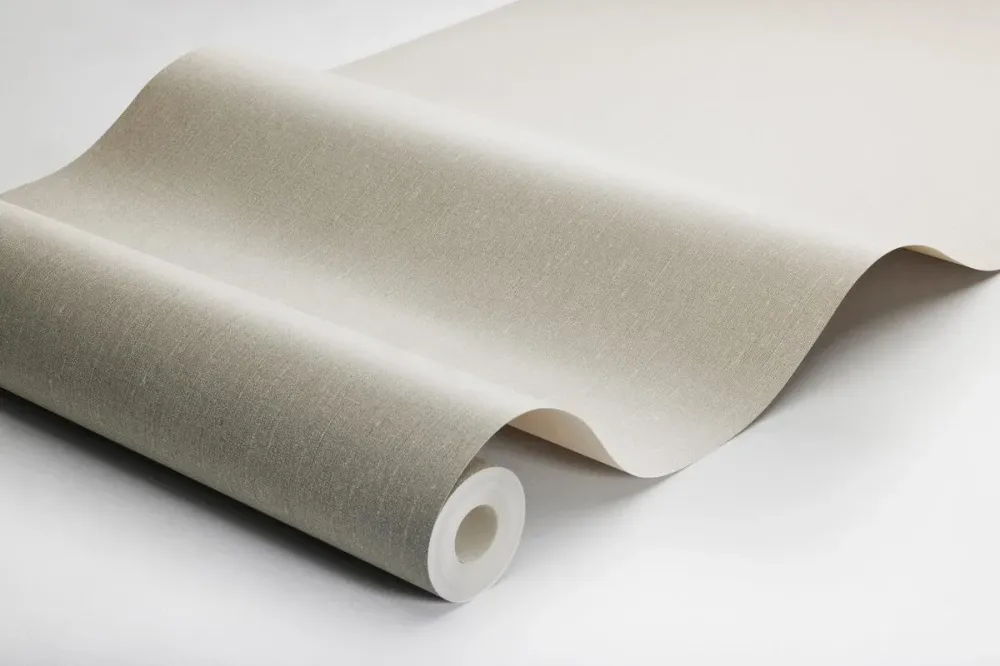 Tapeta strukturalna imitująca len LINEN - LINEN FIBER beżowoszary