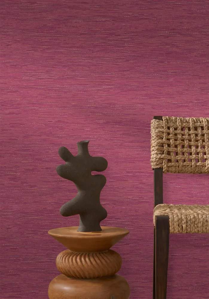Tapeta strukturalna imitująca tkaninę żakardową TATAMI - FUCHSIA fuksja