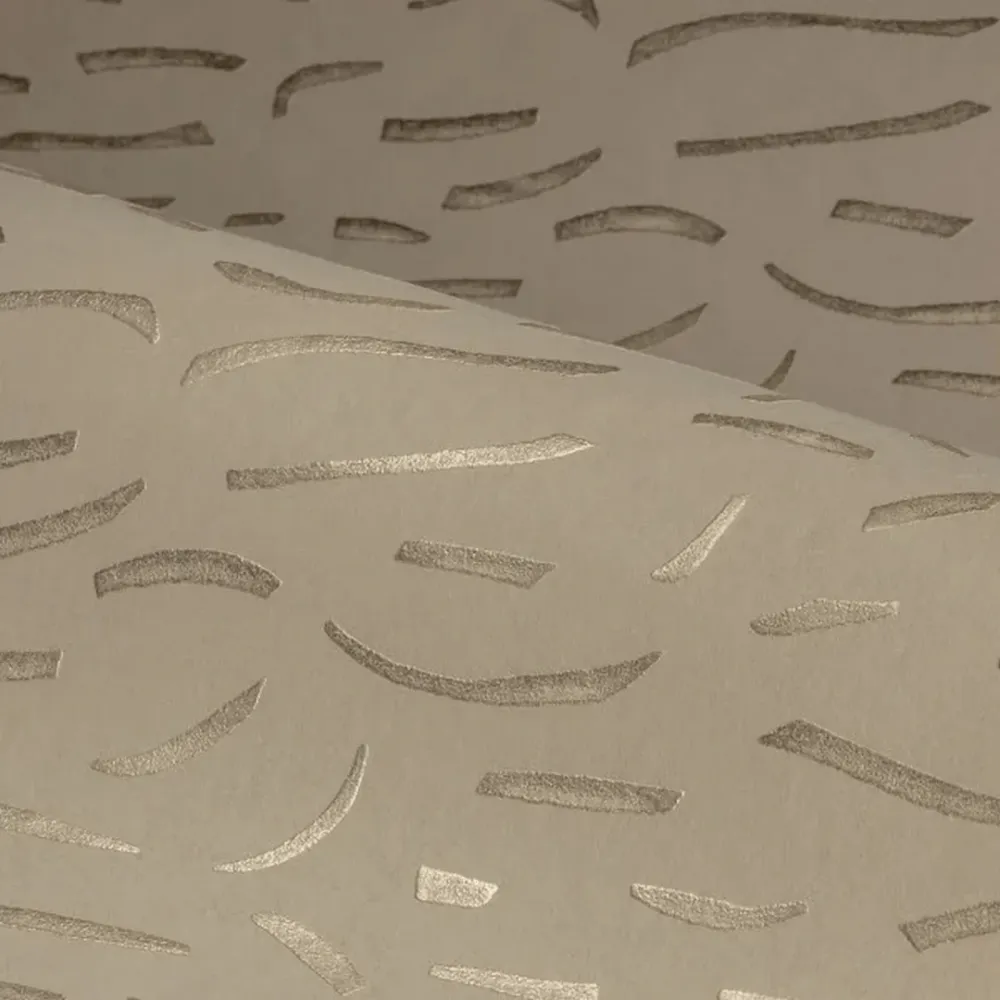 Tapeta strukturalna z metalicznym wzorem LUMÉIS - BEIGE PLATINE platynowy beż ze złotym