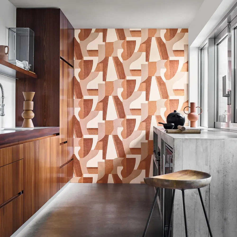 Tapeta strukturalna z motywem geometrycznym GINO - MARINE granatowy