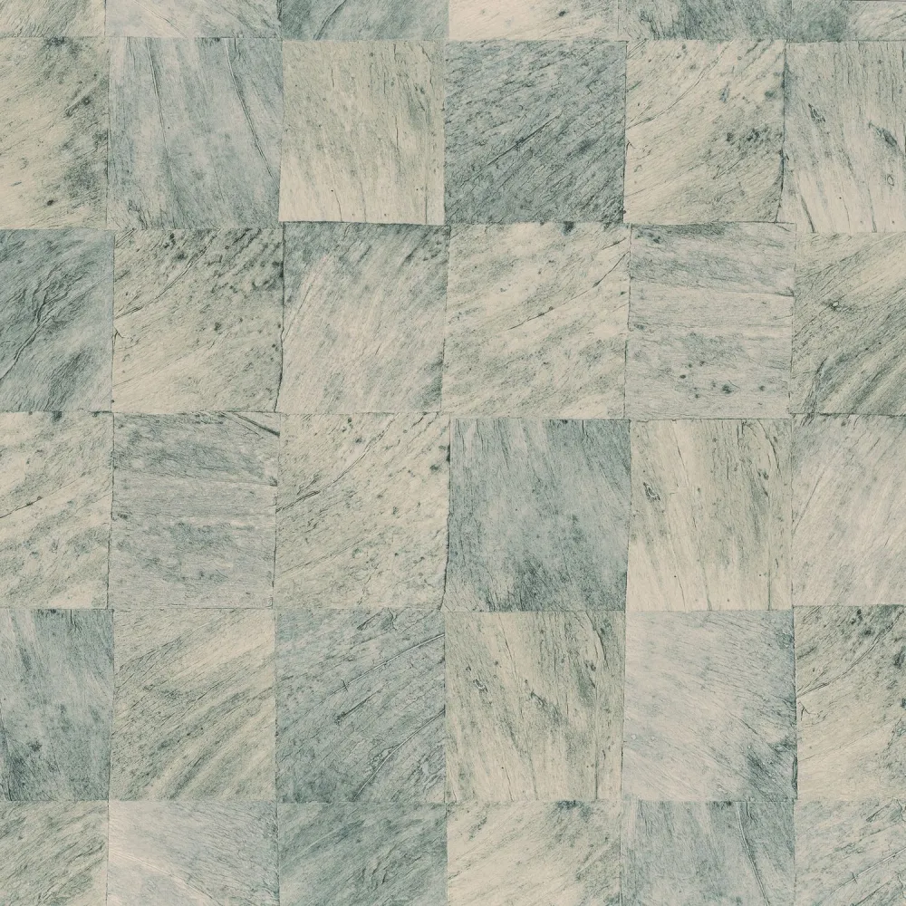 Tapeta strukturalna z motywem geometrycznym imitująca drewno ABALE - OPALINE zgaszony niebieski