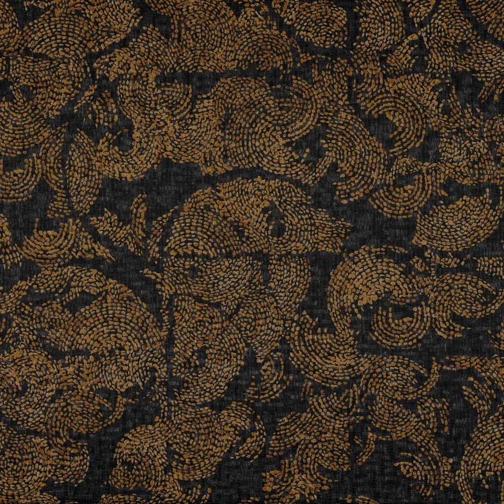 Tapeta strukturalna z mozaiką w ornamenty VENETIE - NOIR/DORE czarny ze złotym