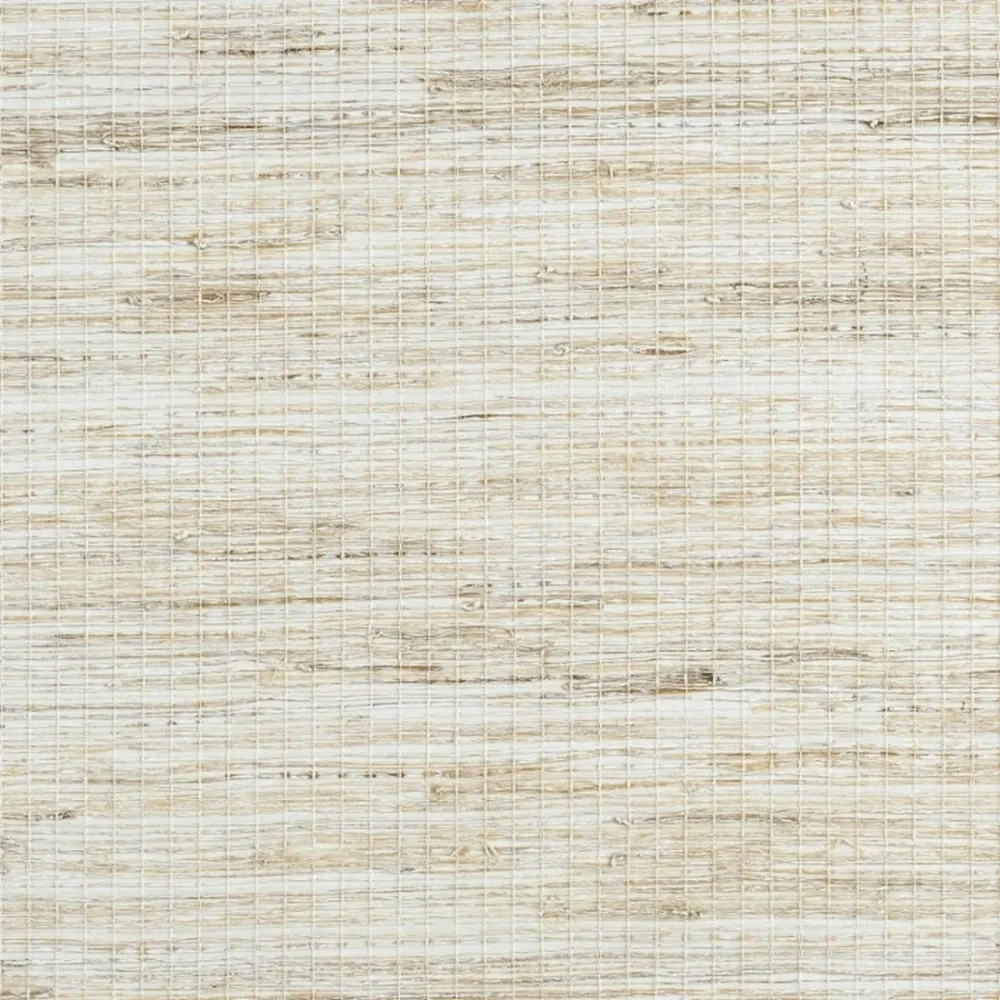 Tapeta strukturalna tekstylna z naturalnych włókien KAZURA - NATUREL biały z beżowym