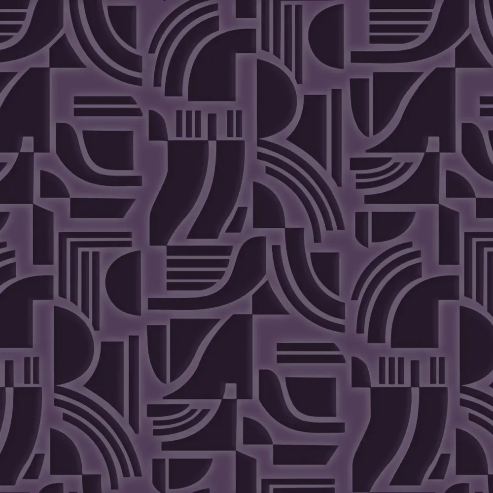 Tapeta tekstylna strukturalna z geometrycznym wzorem ARCANE - AUBERGINE burgundowy