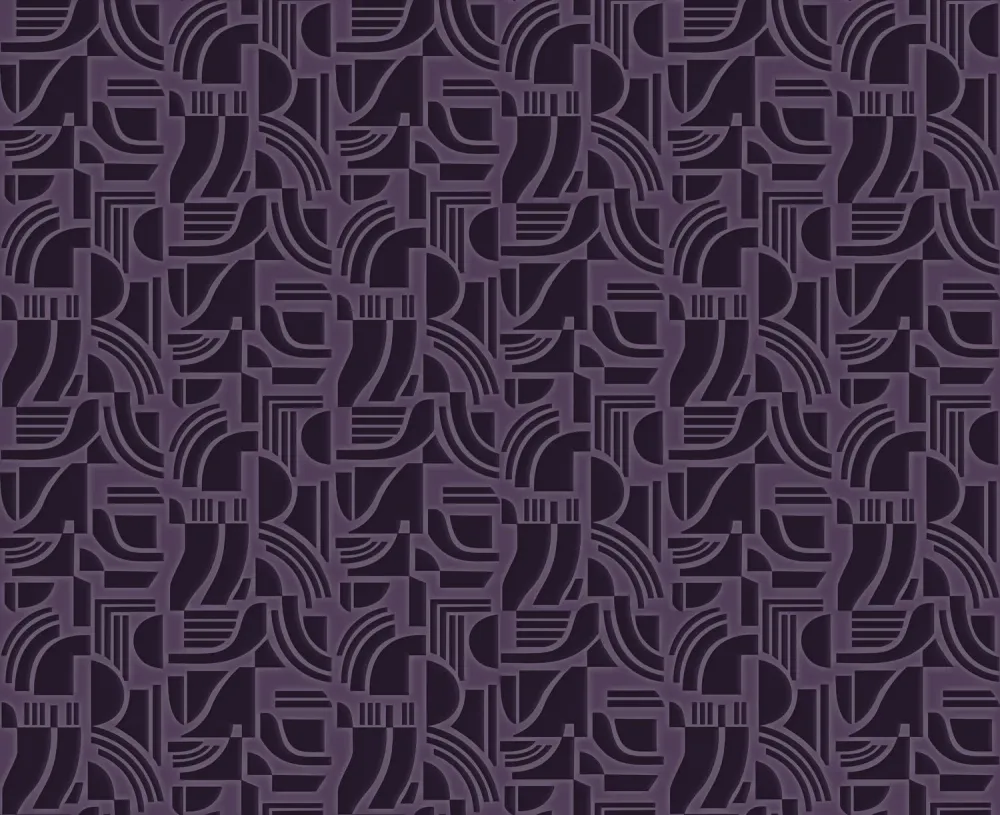 Tapeta tekstylna strukturalna z geometrycznym wzorem ARCANE - AUBERGINE burgundowy