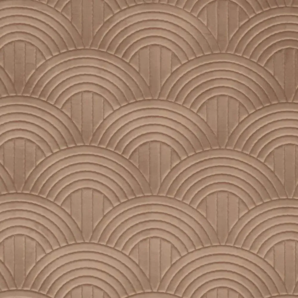 Tapeta tekstylna strukturalna z geometrycznym wzorem łuków VOLUTIS - BEIGE POUDRÉ pudrowy beż