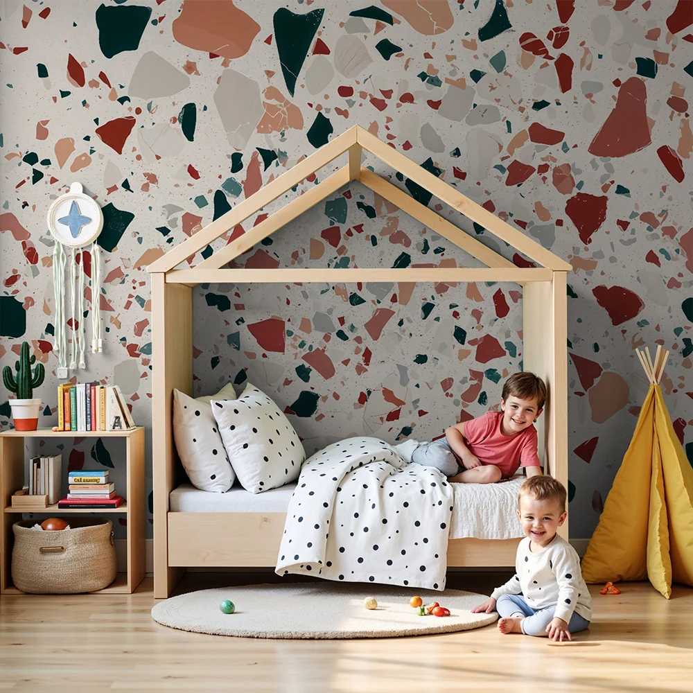 Tapeta terrazzo | Nowoczesny i kolorowy design