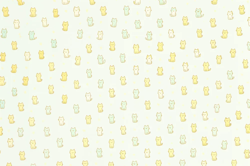 Tapeta z uroczymi motywami kawaii kotów | Urocze pastelowe wzory