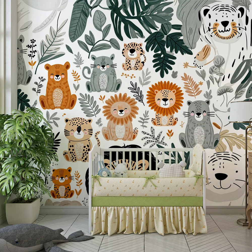 Tapeta zwierzęta dżungli | Uroczy i zabawny design