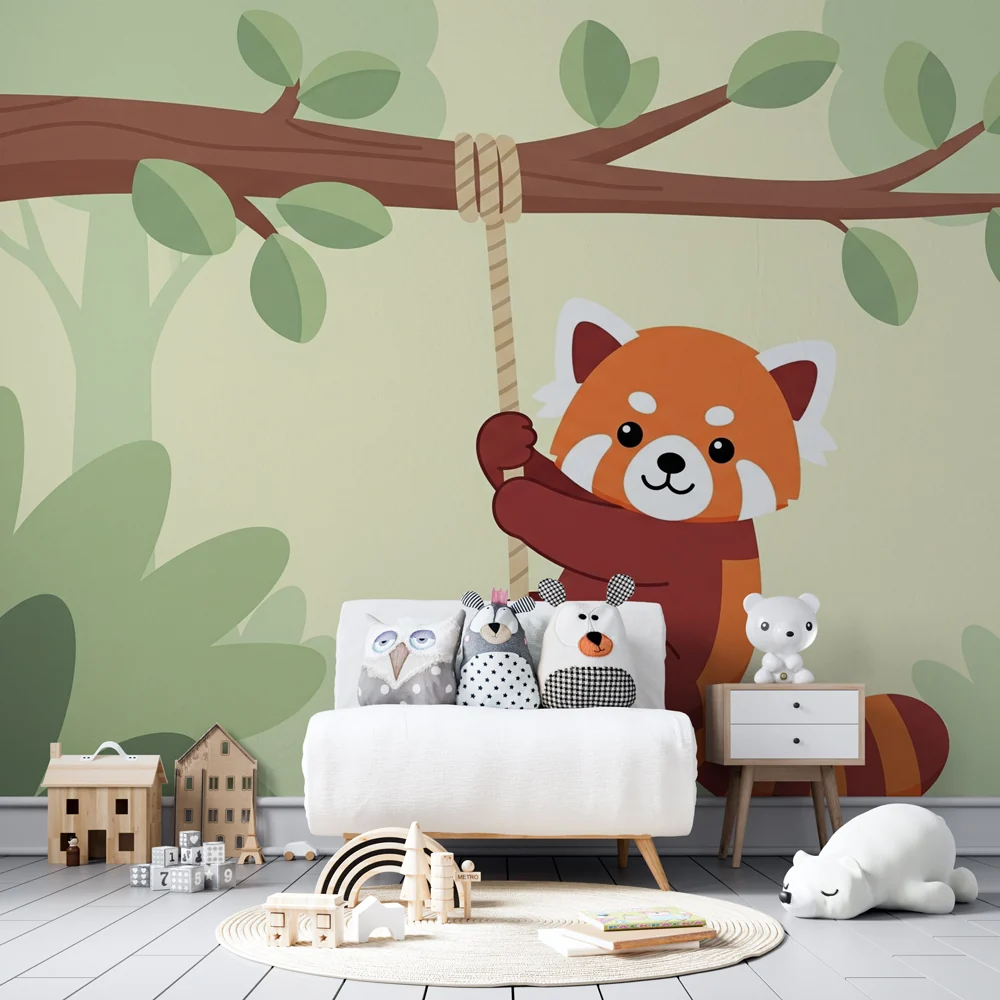 Tapety dla dzieci | Awanturniczy czerwony panda w dżungli