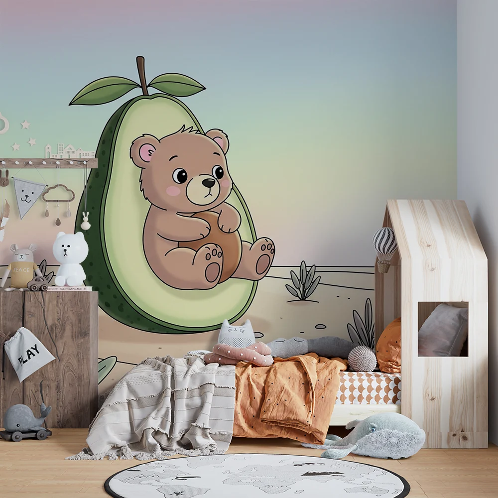 Tapety dla dzieci | Miś w awokado