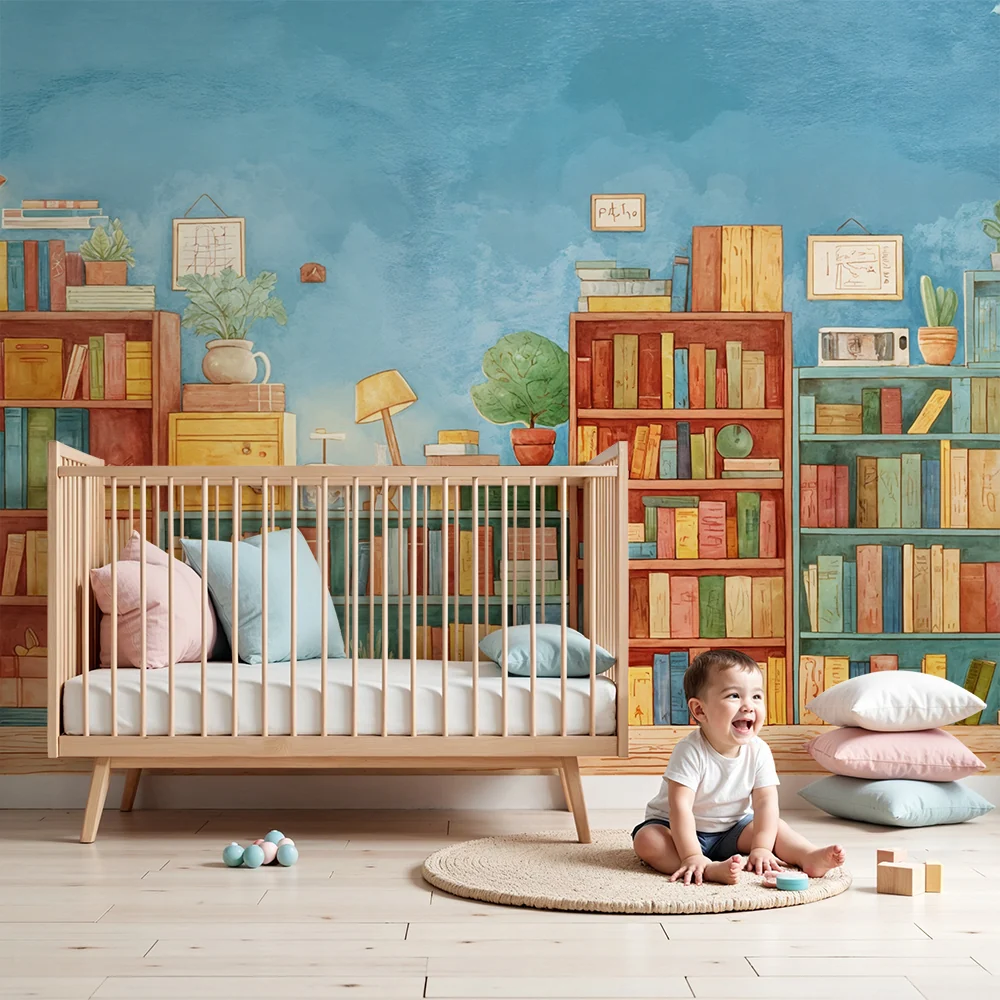 Tapety dla dzieci biblioteczne | Kolorowy i artystyczny design