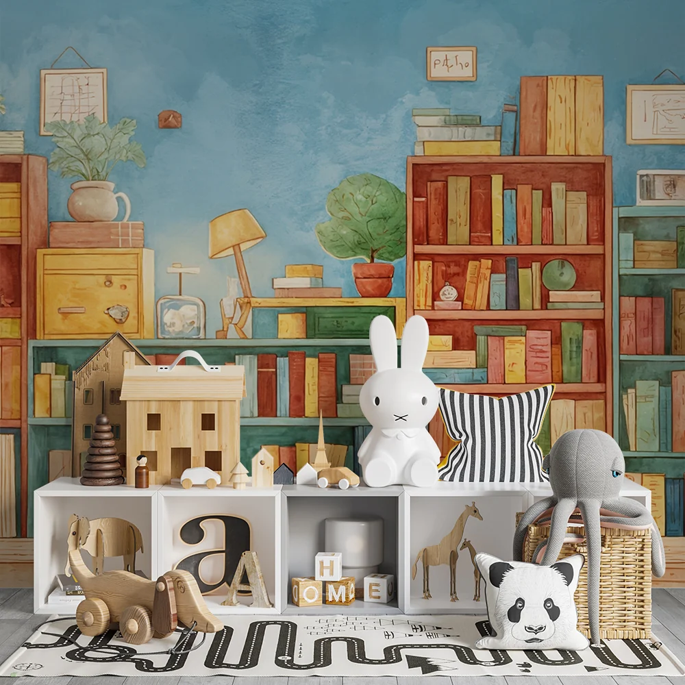 Tapety dla dzieci biblioteczne | Kolorowy i artystyczny design