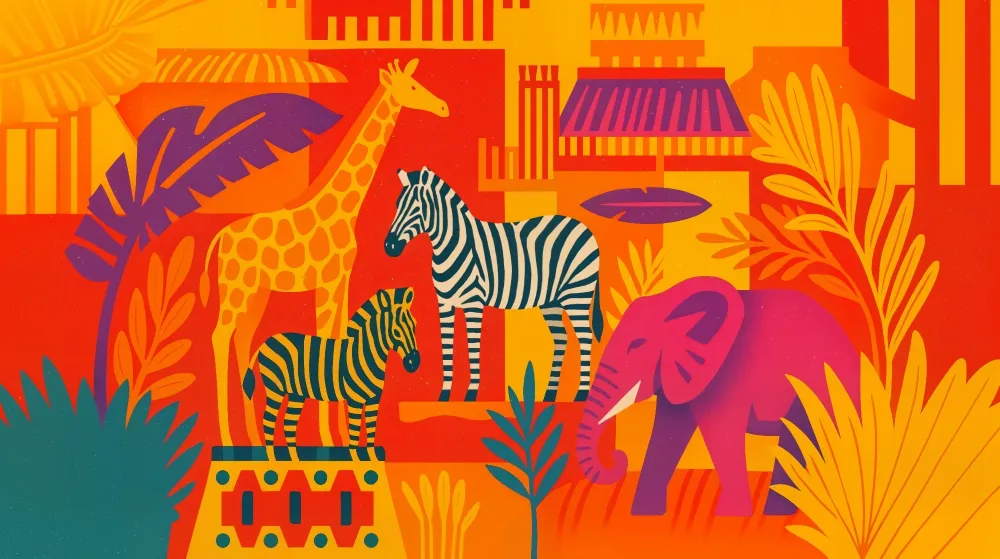 Tapety dla dzieci | Egzotyczna i żywa safari