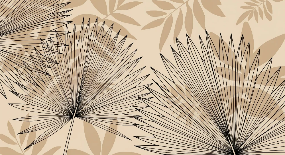 Tapety dla dzieci | Eleganckie graficzne liście