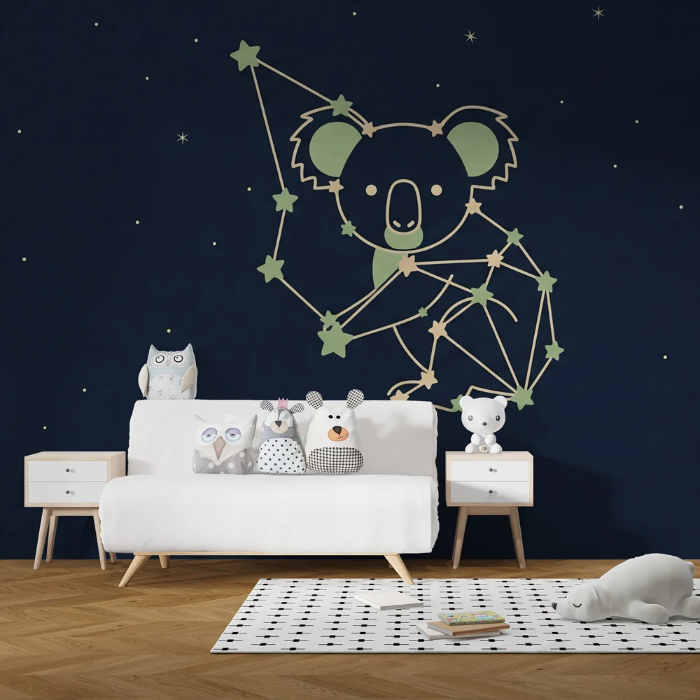 Tapety dla dzieci | Koala i gwiazdozbiory pod gwiaździstym niebem