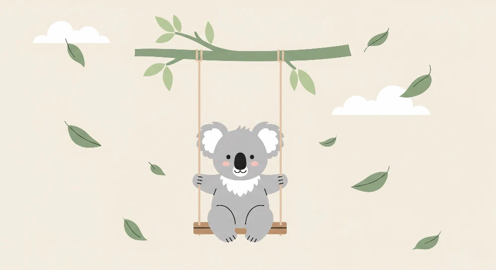 Tapety dla dzieci | Koala na huśtawce