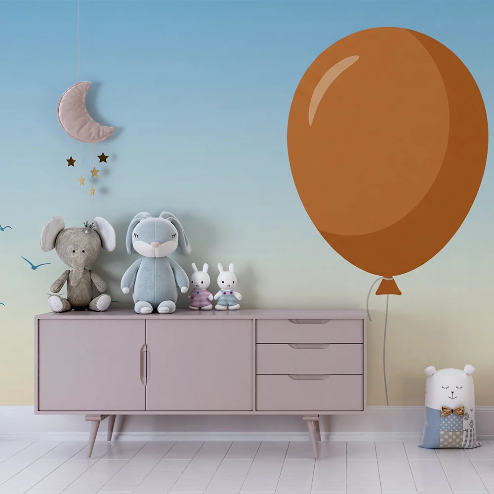 Tapety dla dzieci | Kolorowe balony unoszące się na spokojnym niebie