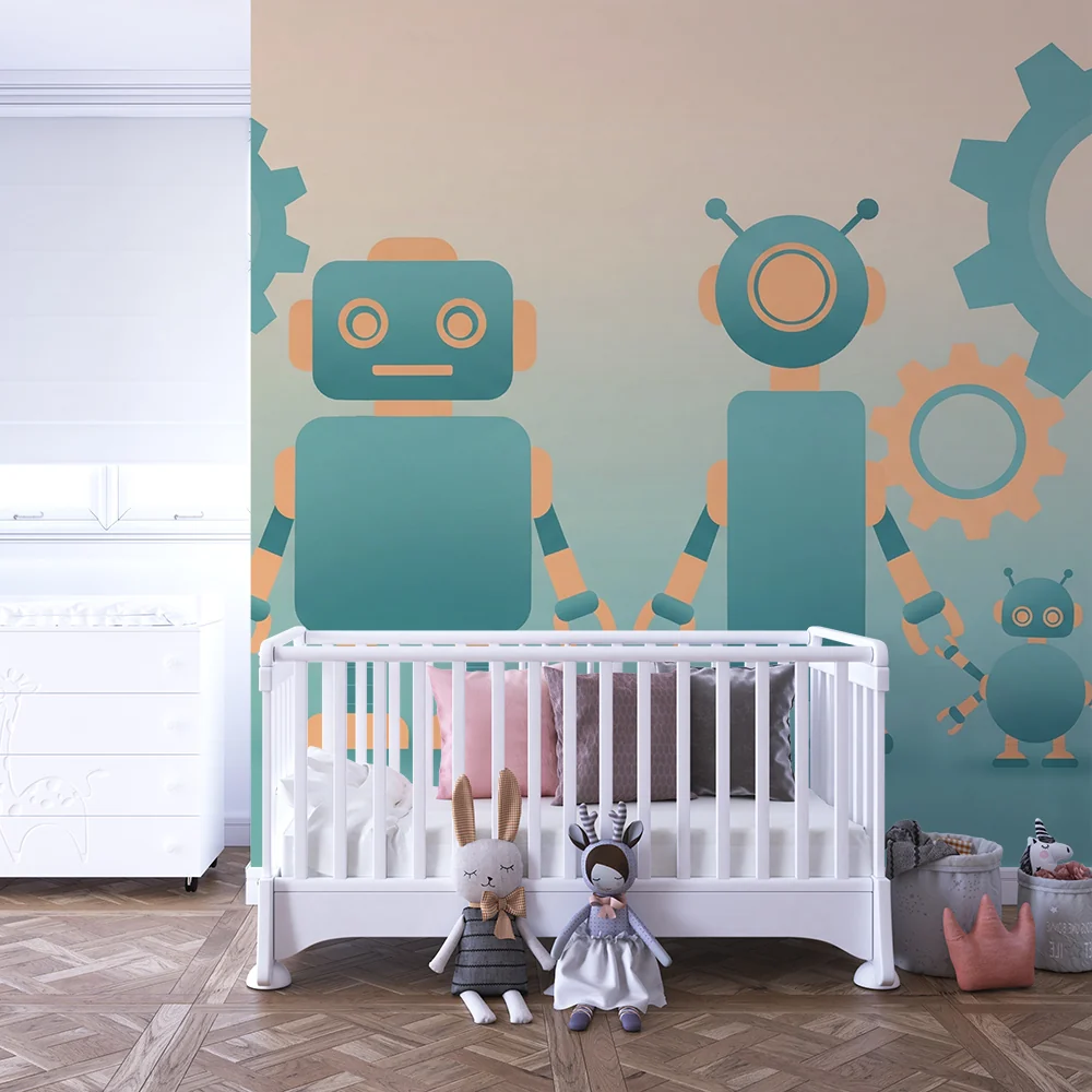 Tapety dla dzieci | Kolorowe roboty i zabawne tryby