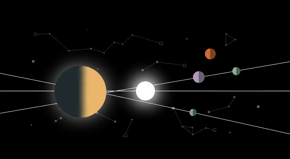 Tapety dla dzieci | Kosmiczny motyw z kolorowymi planetami i gwiazdozbiorami