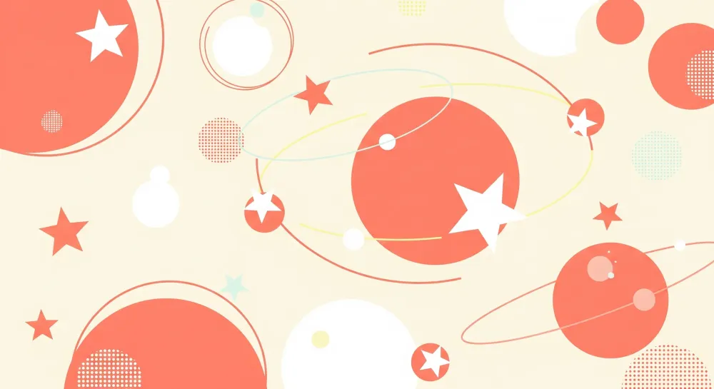 Tapety dla dzieci | Kosmiczny motyw z kolorowymi gwiazdami i planetami