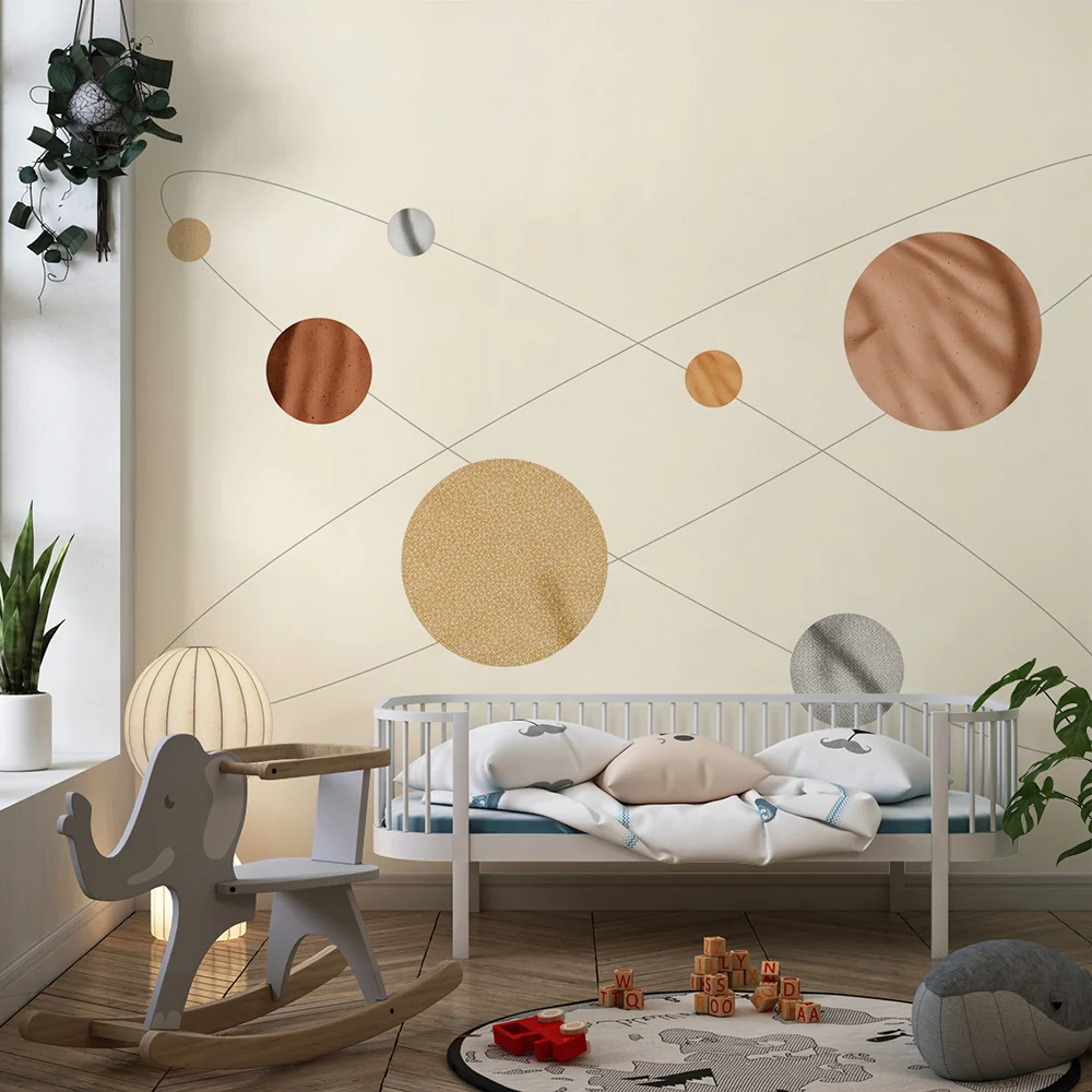 Tapety dla dzieci | Kosmiczny świat z stylizowanymi planetami