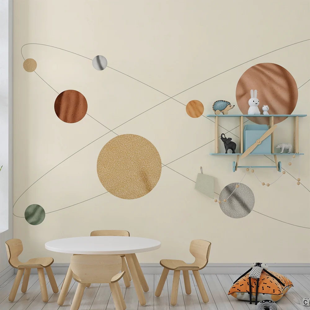 Tapety dla dzieci | Kosmiczny świat z stylizowanymi planetami