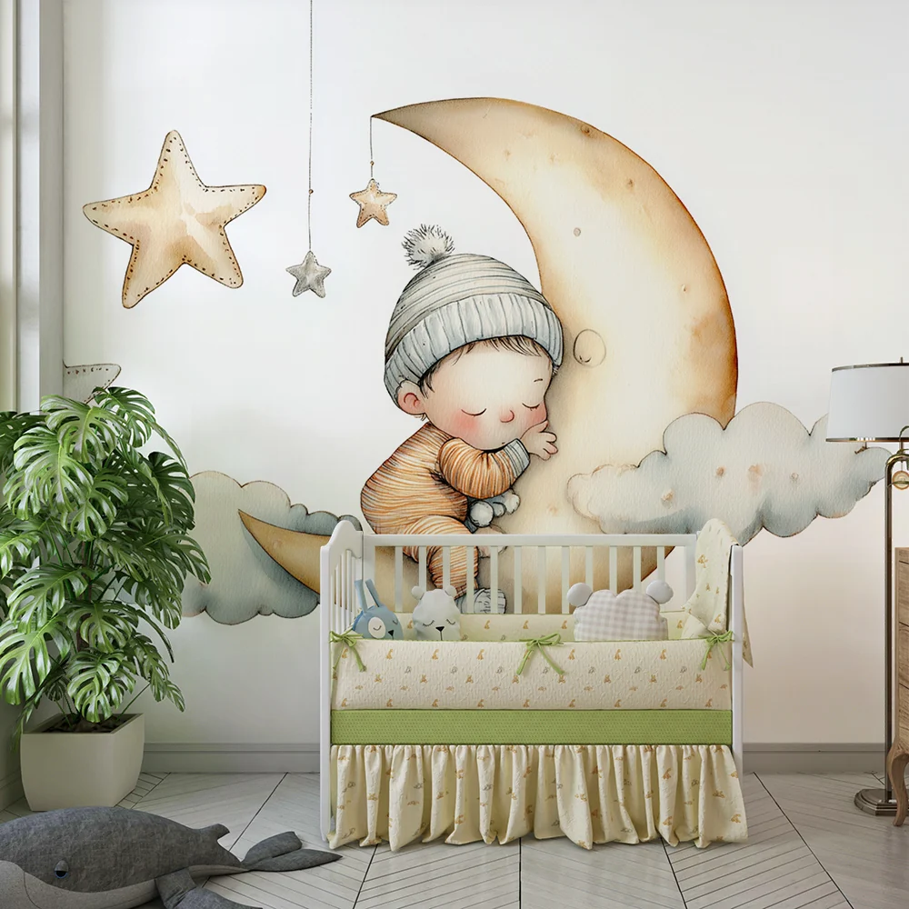 Tapety dla dzieci księżyc | Dekoracja pokoju dziecięcego