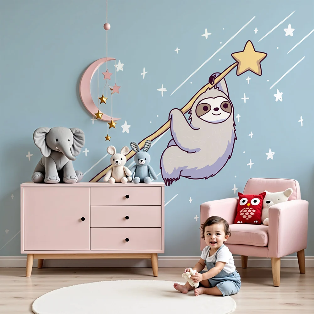Tapety dla dzieci | Leniwy magiczny dryfujący wśród gwiazd