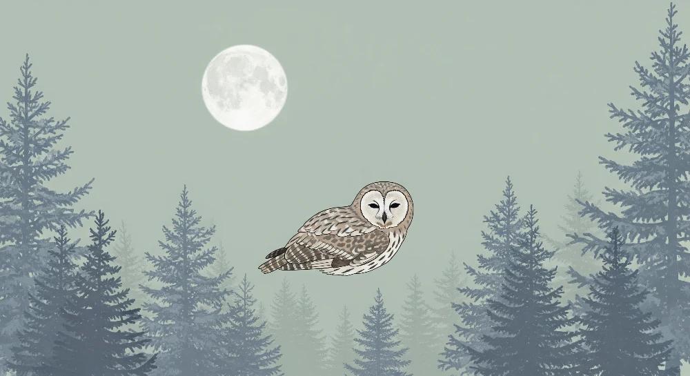 Tapety dla dzieci | Majestatyczna sowa na tle nocnego lasu