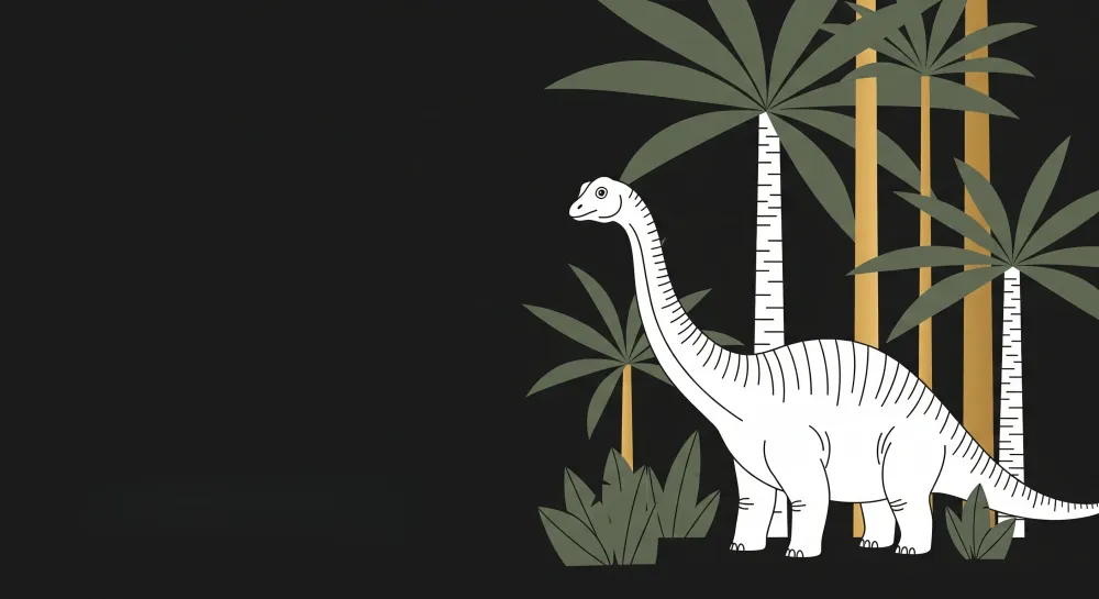 Tapety dla dzieci | Majestatyczny dinozaur pośród egzotycznych palm