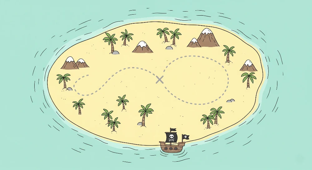 Tapety dla dzieci | Mapa skarbów piratów