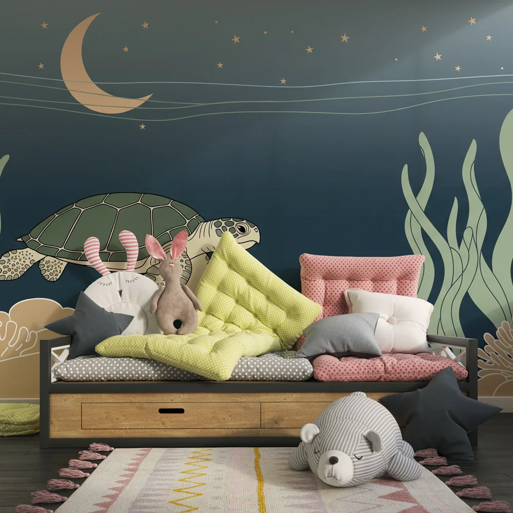 Tapety dla dzieci | Żółw morski i nocne niebo