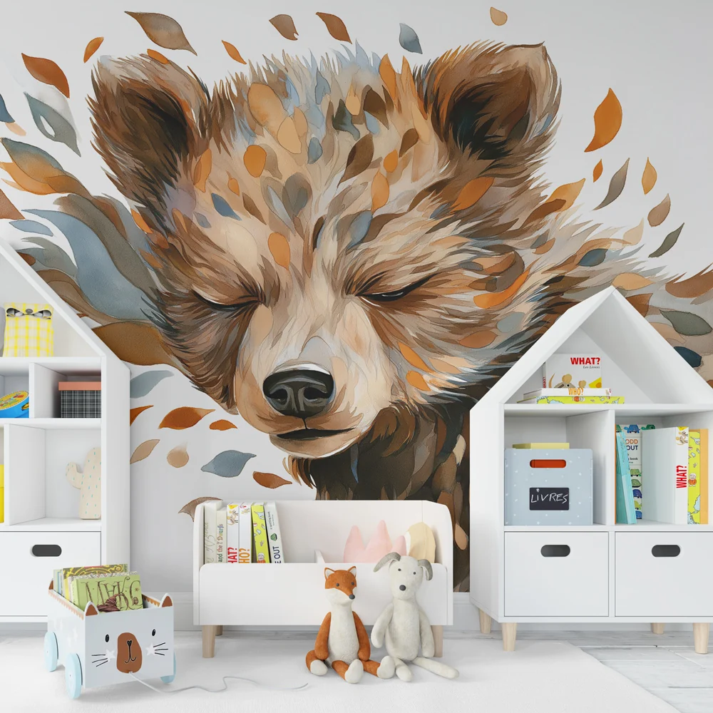 Tapety dla dzieci | Niedźwiedzie i kolorowe liście
