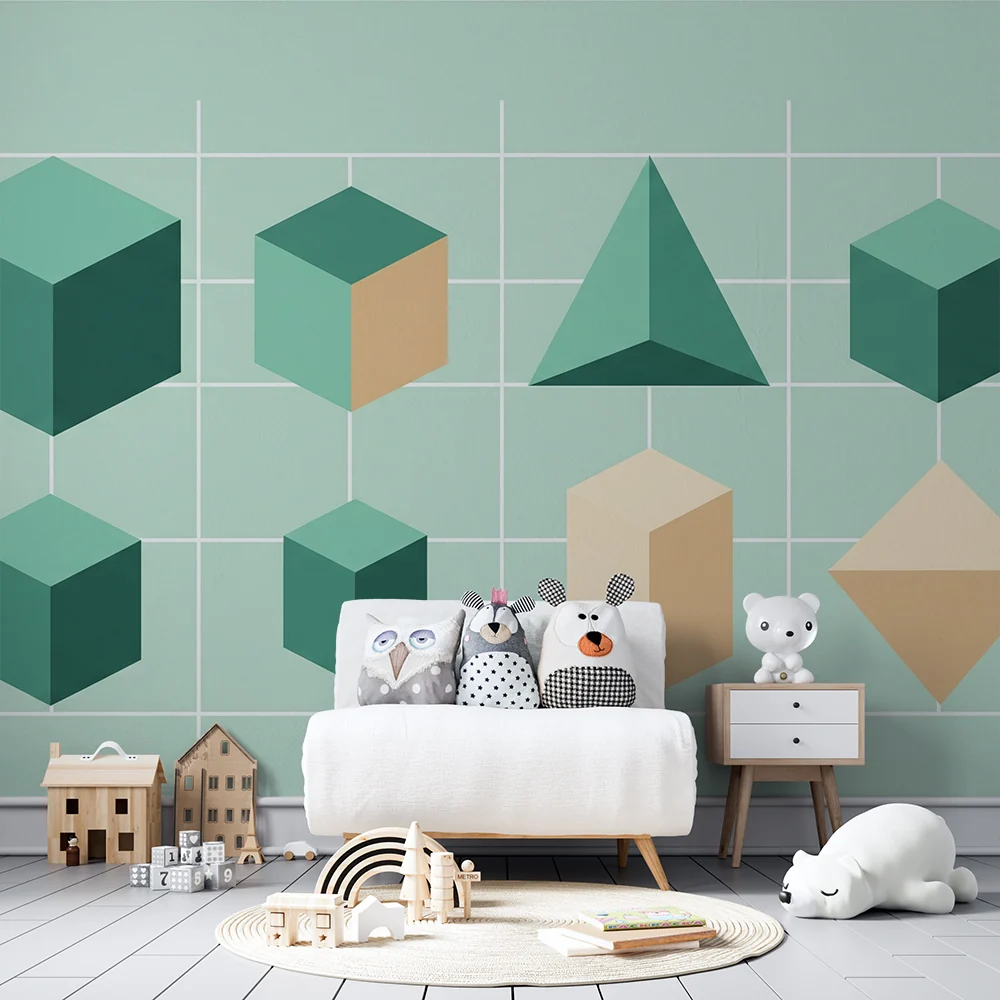 Tapety dla dzieci | Nowoczesne kształty geometryczne na pastelowym tle
