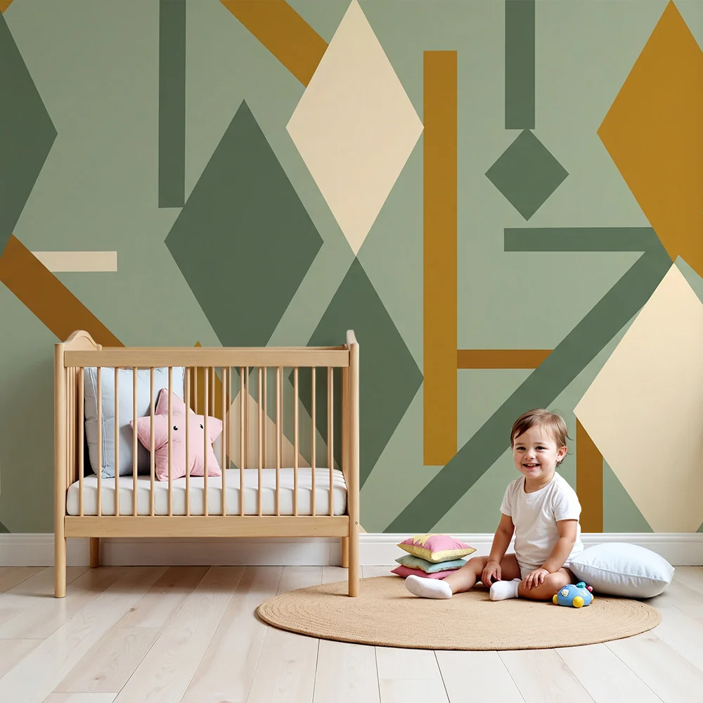 Tapety dla dzieci | Nowoczesne wzory geometryczne w delikatnych tonacjach