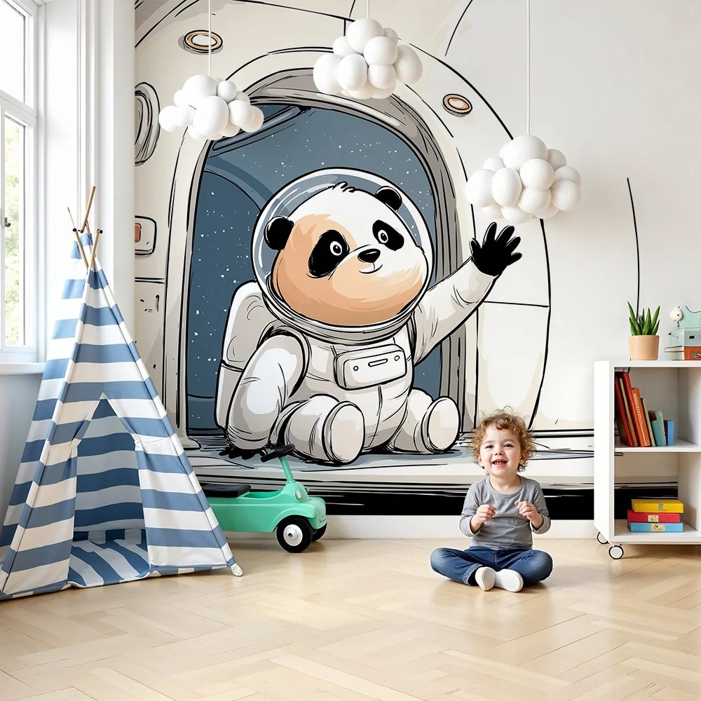 Tapety dla dzieci | Panda astronauta w kosmosie