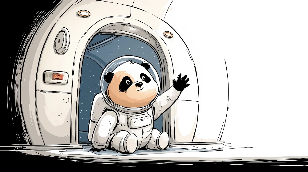 Tapety dla dzieci | Panda astronauta w kosmosie