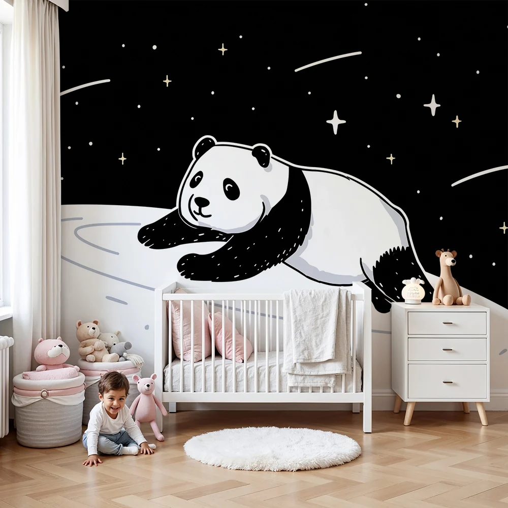 Tapety dla dzieci | Panda eksplorator w gwiazdnym kosmosie