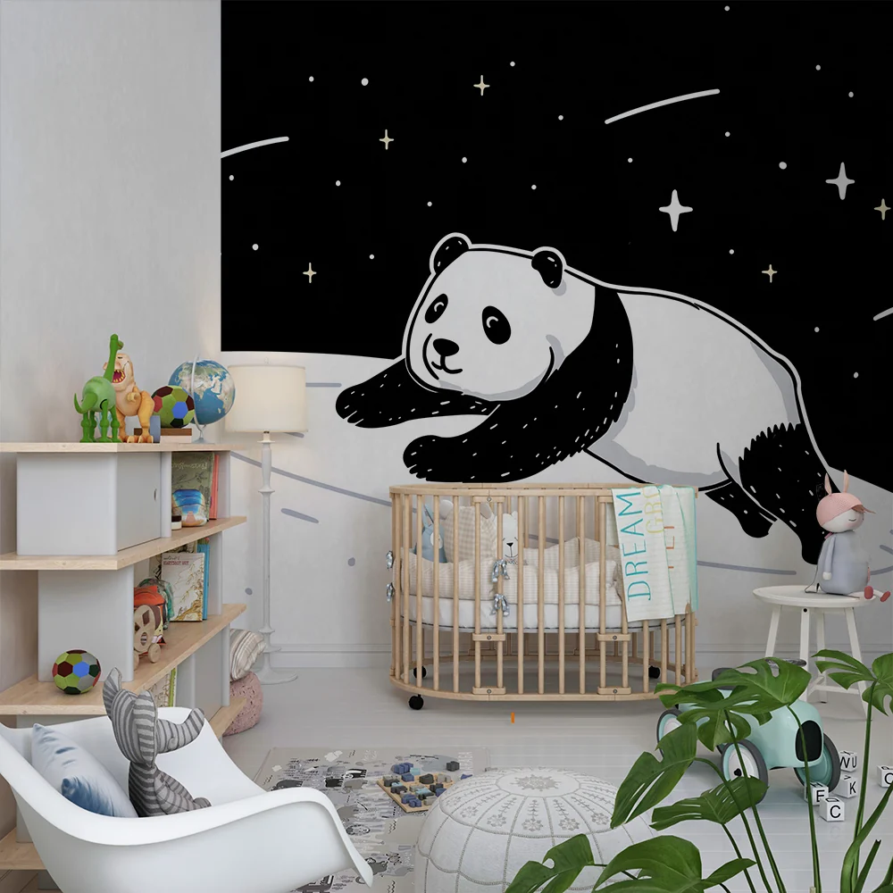 Tapety dla dzieci | Panda eksplorator w gwiazdnym kosmosie