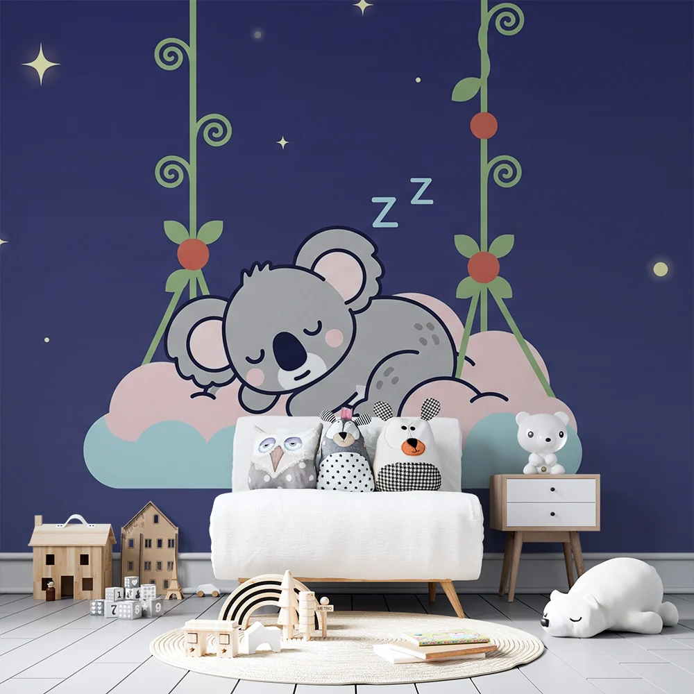 Tapety dla dzieci | Śpiący koala na chmurze