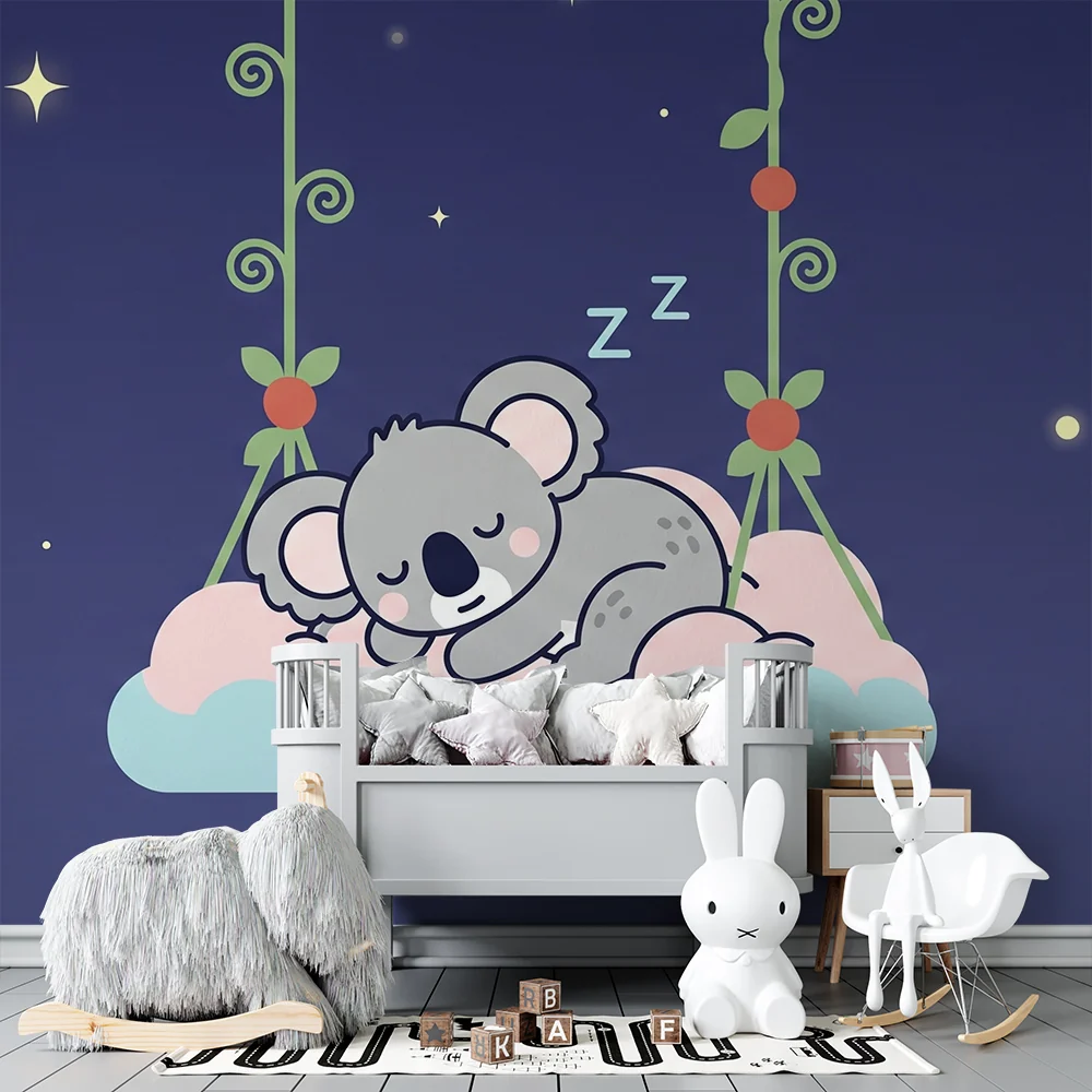 Tapety dla dzieci | Śpiący koala na chmurze