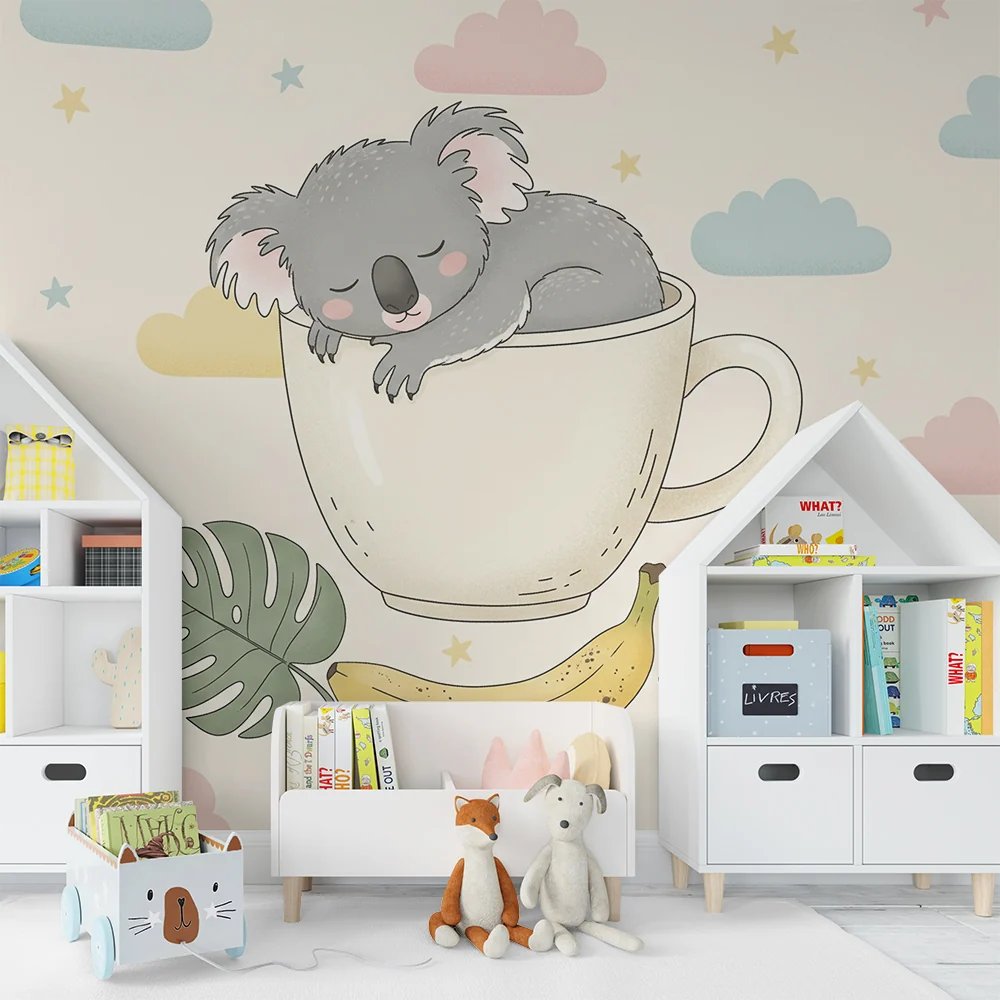 Tapety dla dzieci | Śpiący koala w filiżance